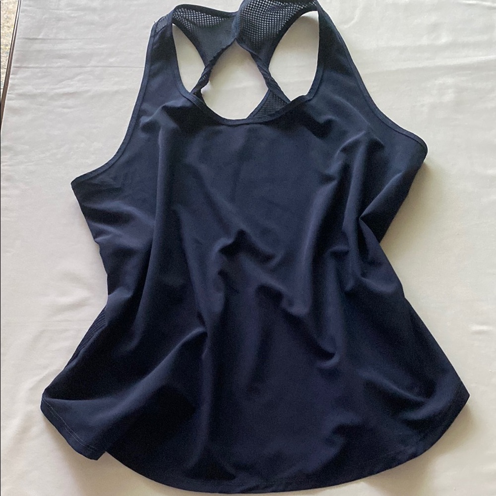 American Eagle Outfitters Blue Cut Out Racerback Tank Top - Picture 1 of 5
